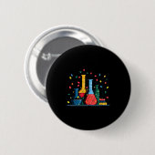 Badge Rond 5 Cm Chemistry Christmas Lights Lover Chemist Science L (Devant & derrière)