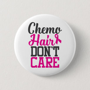 Badge Rond 5 Cm Chemo Hair Don't Care   Breast Cancer Awareness