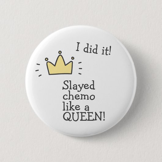 Badge Rond 5 Cm Chemo tacheté Comme une reine ! Bouton Lutter cont (Devant)