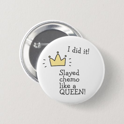 Badge Rond 5 Cm Chemo tacheté Comme une reine ! Bouton Lutter cont (Devant & derrière)
