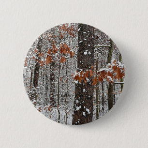 Badge Rond 5 Cm Chênes couverts de neige hiver Photographie de la 