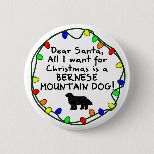 Badge Rond 5 Cm Cher chien de montagne de Père Noël Bernese