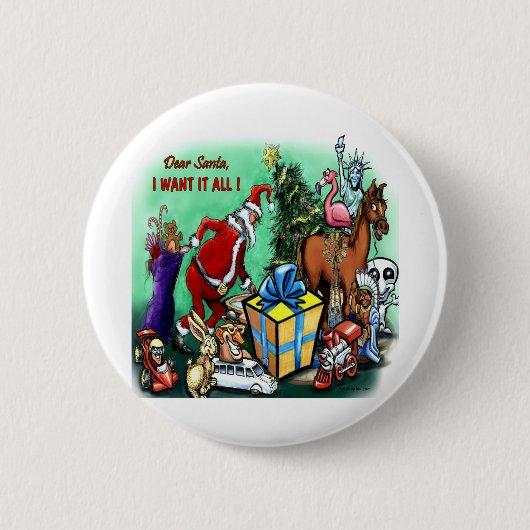 Badge Rond 5 Cm Cher Père Noël (Devant)