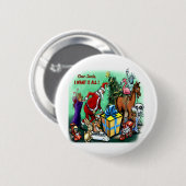 Badge Rond 5 Cm Cher Père Noël (Devant & derrière)