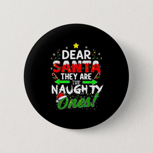 Badge Rond 5 Cm Cher Père Noël, Ce Sont Les Vilains Drôles  (Devant)