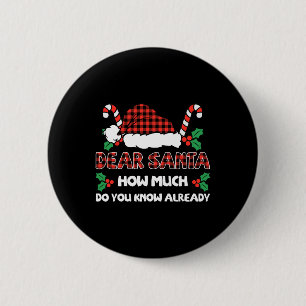 Badge Rond 5 Cm Cher Père Noël, Combien Connaissez-Vous Déjà Noël