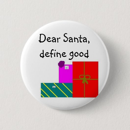 Badge Rond 5 Cm Cher Père Noël, définissent bon (Devant)