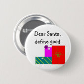 Badge Rond 5 Cm Cher Père Noël, définissent bon (Devant & derrière)