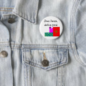 Badge Rond 5 Cm Cher Père Noël, définissent bon (En situation)