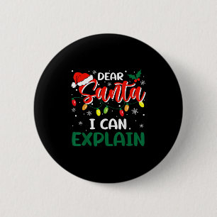 Badge Rond 5 Cm Cher Père Noël, je peux expliquer Noël en famille