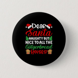 Badge Rond 5 Cm Cher Père Noël méchant mais gentil pour tous les p