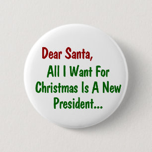 Badge Rond 5 Cm Cher Père Noël, tout ce que je veux pour Noël est