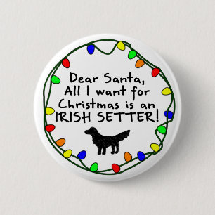 Badge Rond 5 Cm Cher poseur irlandais de Père Noël
