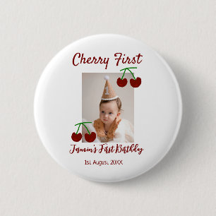 Badge Rond 5 Cm Chercher premier heureux anniversaire photo enfant