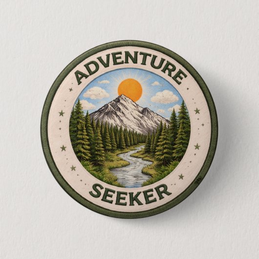 Badge Rond 5 Cm Chercheur d'aventure (Devant)