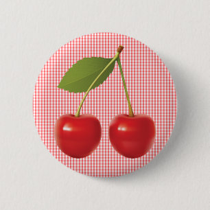 BADGE ROND 5 CM CHERRIES À LA VOIE