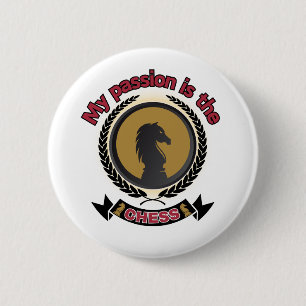 Badge Rond 5 Cm Chess Knight Laurel Crown Passion Stratégie T-shir