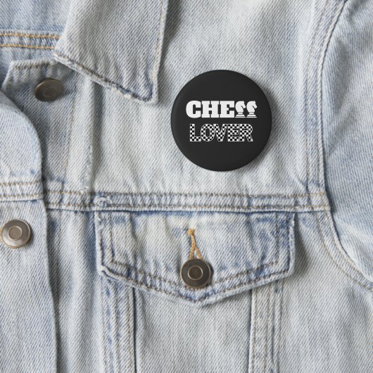 Badge Rond 5 Cm Chess Lover White Knights Creative Unique Jeu (En situation)