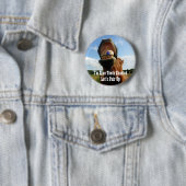 Badge Rond 5 Cm Cheval à dents bleues (En situation)