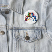 Badge Rond 5 Cm Cheval adorable (En situation)