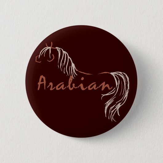 Badge Rond 5 Cm Cheval arabe (Devant)