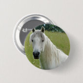 Badge Rond 5 Cm Cheval blanc (Devant & derrière)