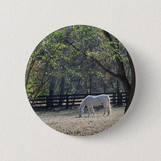 Badge Rond 5 Cm Cheval blanc dans les arbres (Devant)