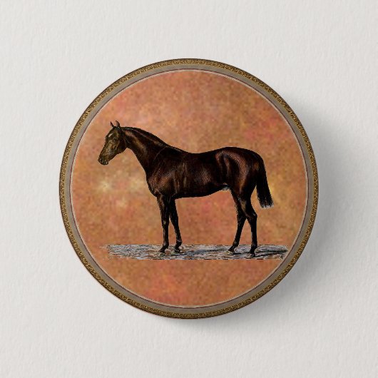 Badge Rond 5 Cm Cheval Brown (Devant)