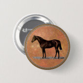Badge Rond 5 Cm Cheval Brown (Devant & derrière)