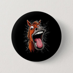 Badge Rond 5 Cm Cheval cool Montrant Langue Chevaux Équitation À C