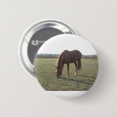Badge Rond 5 Cm Cheval couleur châtaignier (Devant & derrière)