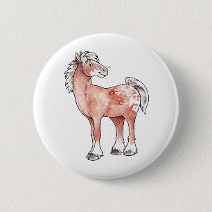 Badge Rond 5 Cm Cheval d'Appaloosa