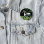 Badge Rond 5 Cm Cheval d'Appaloosa courant 2 (En situation)