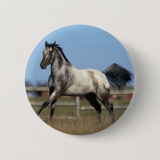 Badge Rond 5 Cm Cheval d'Appaloosa courant 3 (Devant)