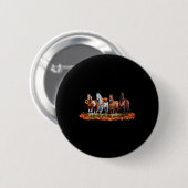 Badge Rond 5 Cm Cheval d'automne animal Thanksgiving Citrouille Su (Devant & derrière)