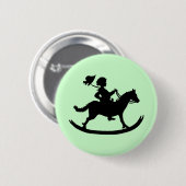 Badge Rond 5 Cm Cheval de basculage (Devant & derrière)