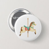 Badge Rond 5 Cm Cheval de carrousel (Devant & derrière)