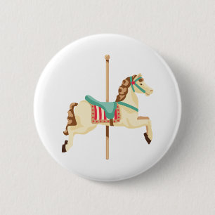 Badge Rond 5 Cm Cheval de carrousel