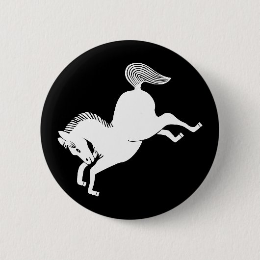 Badge Rond 5 Cm Cheval de course (Devant)