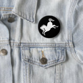 Badge Rond 5 Cm Cheval de course (En situation)
