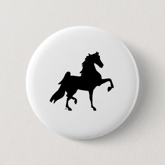 Badge Rond 5 Cm Cheval de Saddlebred d'Américain (Devant)