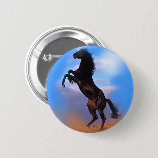 Badge Rond 5 Cm Cheval d'élevage (Devant & derrière)