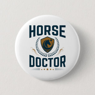 Badge Rond 5 Cm Cheval Doctor Equine Vétérinaire