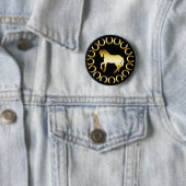 BADGE ROND 5 CM CHEVAL D'OR (En situation)
