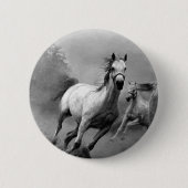 Badge Rond 5 Cm Cheval en course (Devant)