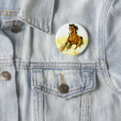 Badge Rond 5 Cm Cheval en course (En situation)