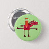 Badge Rond 5 Cm Cheval et cavalier (Devant & derrière)