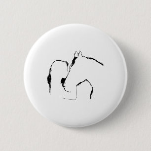 Badge Rond 5 Cm Cheval - Fille Kisser Cheval Lover Cadeau Horsebac