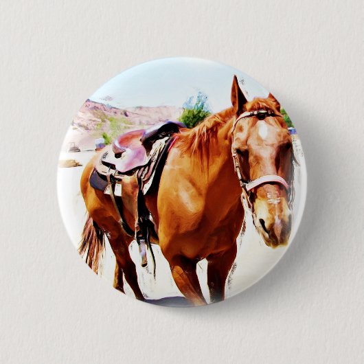 Badge Rond 5 Cm Cheval Lover_ (Devant)