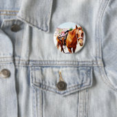 Badge Rond 5 Cm Cheval Lover_ (En situation)
